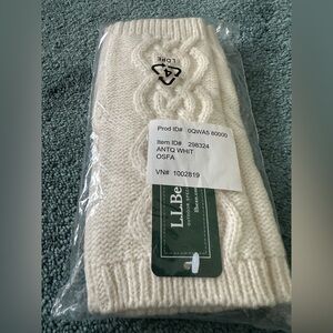 NWT L.L. Bean Antique White Wrist Warmer Fingerless Gloves